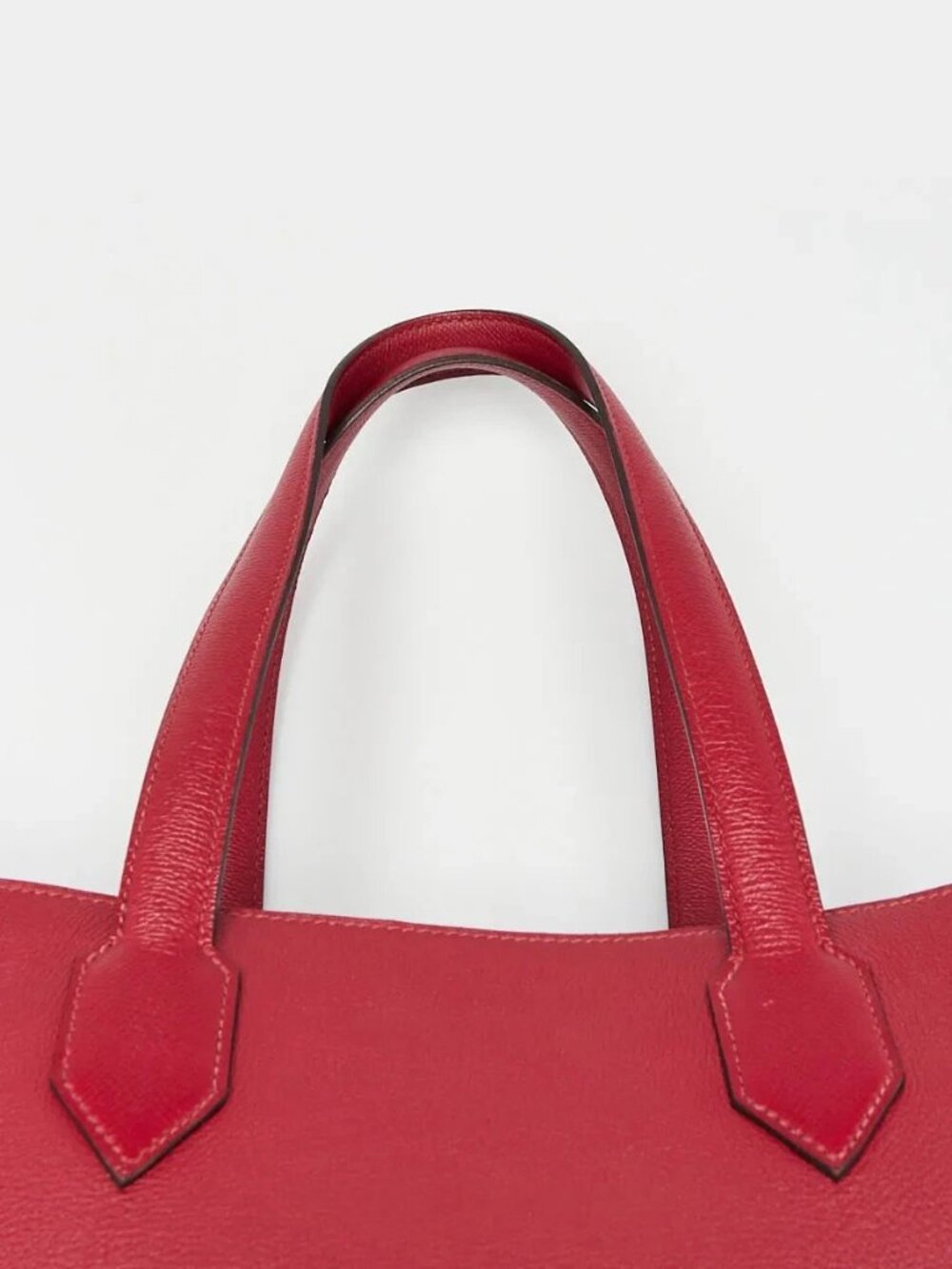 Hermes Rouge Grenat Evercolor/Epsom Leather Maxibox Cabas Tote Bag - Picture 7 of 10